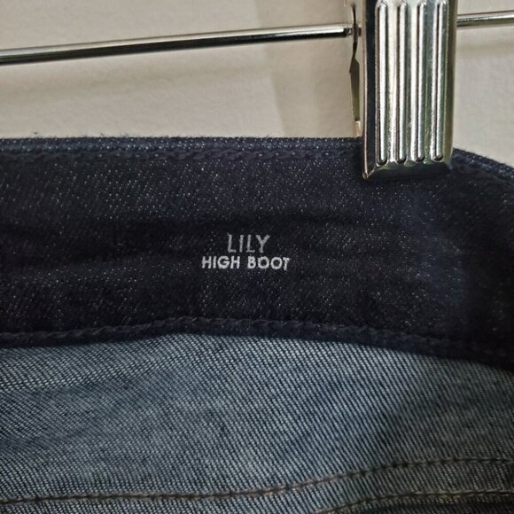 FIDELITY | Dark Indigo Blue Lily High Boot Cut Denim Jeans (26) - Picture 5 of 9